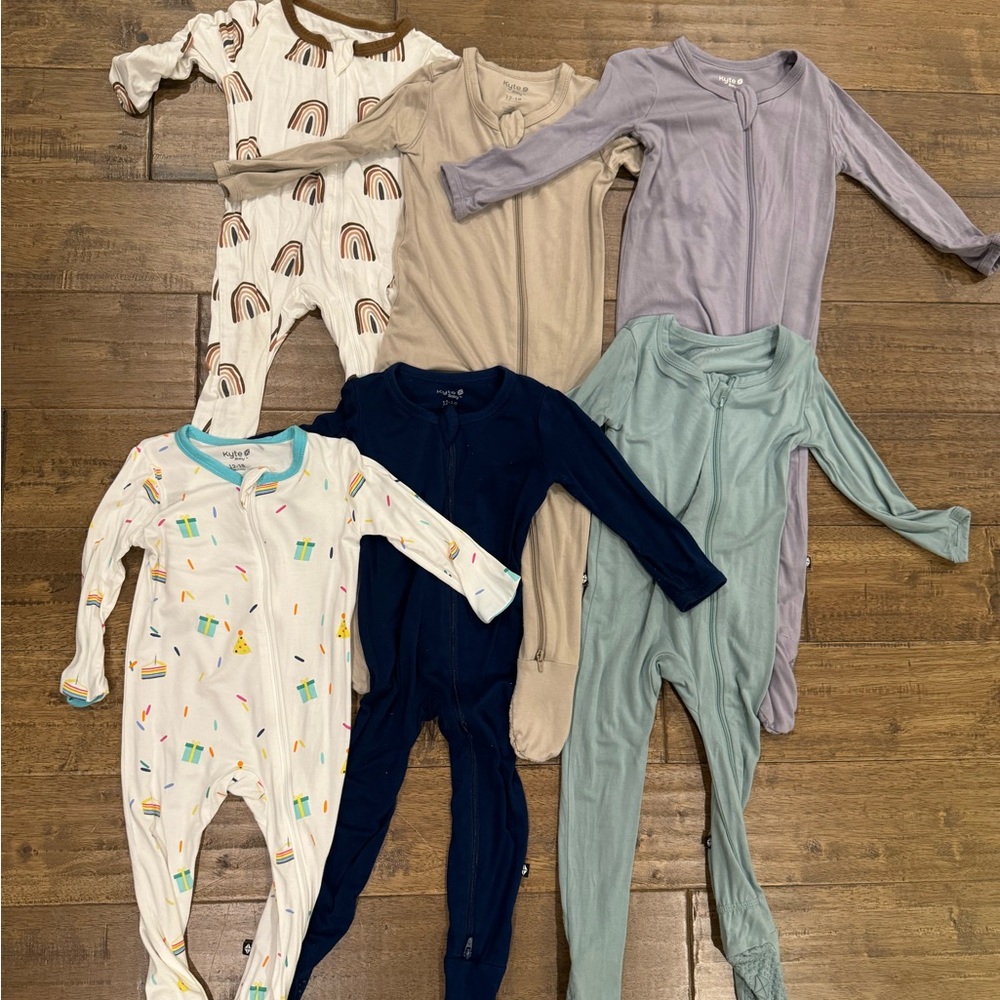 6 Kyte BABY zippered footie pjs